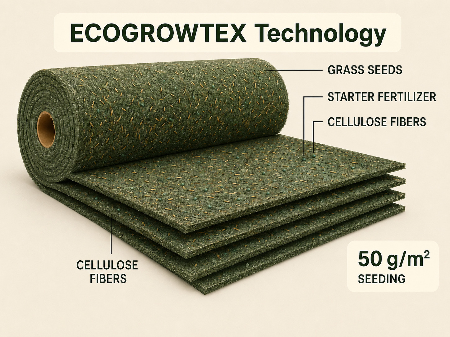 Turfquick grass seed mat manufacturing and application