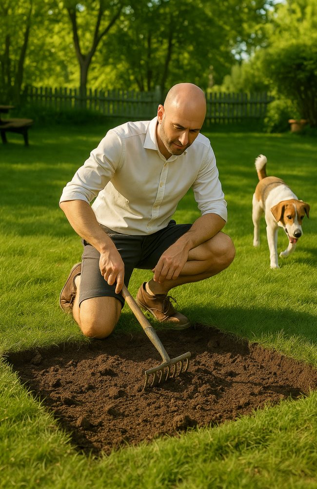 Remove 10 cm of soil